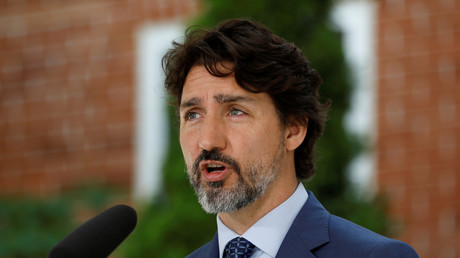 Le Premier ministre canadien, Justin Trudeau, lors d'une conférence de presse le 22 juin 2020 à Rideau Cottage, à Ottawa (Ontario), Canada.