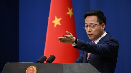 Porte-parole du ministère chinois des Affaires étrangères, Zhao Lijian, en conférence de presse à Pékin le 8 avril 2020 (image d'illustration).