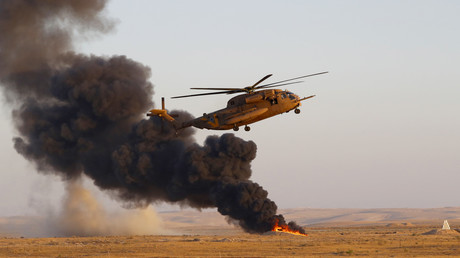 Un hélicoptère israélien Sikorsky CH-53 Sea Stallion dans le désert du Néguev, près de la ville de Beer Sheva, dans le sud d'Israël, le 27 juin 2019 (image d'illustration).