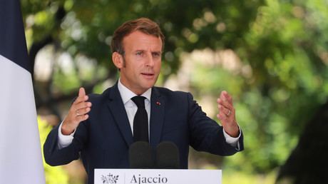 Le président français Emmanuel Macron, le 10 septembre 2020, à Ajaccio.