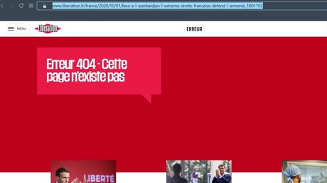 Haut-Karabagh : Libé s'attaque au «discours anti-musulman» de la «fachosphère»... puis se ravise ?