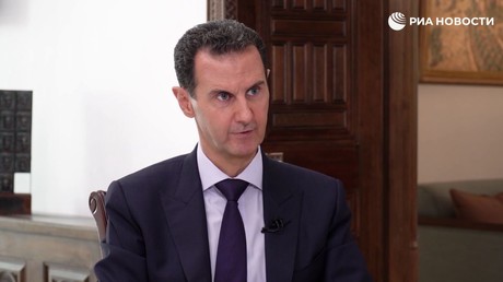 Bachar el-Assad lors de son interview à RIA Novosti, le 6 octobre 2020, à Damas, en Syrie.