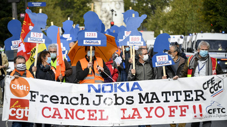 «French Jobs matter» : des salariés français de Nokia défilent contre les suppressions d’emplois