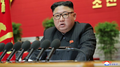Kim Jong-un sur un cliché rendu public le 9 janvier 2021 par l'agence KCNA.