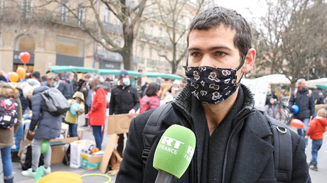 La manifestation contre le port du masque à l'école le 10 janvier 2021 à Toulouse.