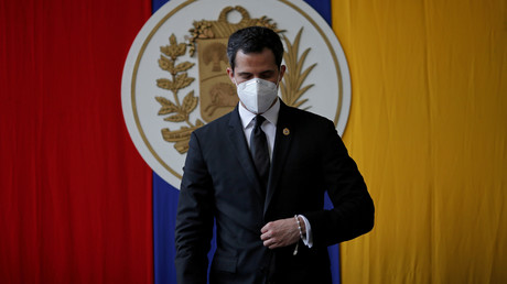 L'opposant vénézuélien Juan Guaido lors d'une réunion dans un parc public à Caracas, Venezuela, le 15 décembre 2020.