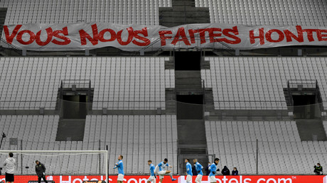 Une banderole manifestait la colère des supporters marseillais au stade Vélodrome, le 20 janvier 2021 (image d'illustration).