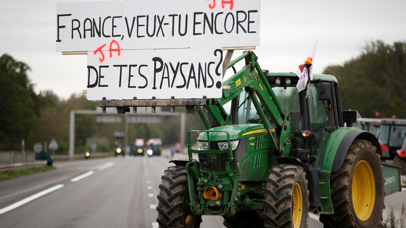 Fumier, gaz lacrymogène et tractopelle : les agriculteurs manifestent à Dijon (IMAGES)