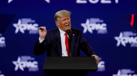 L'ancien président des Etats-Unis, Donald Trump, lors d'une conférence du Parti républicain à Orlando en Floride le 28 février 2021 (image d'illustration).