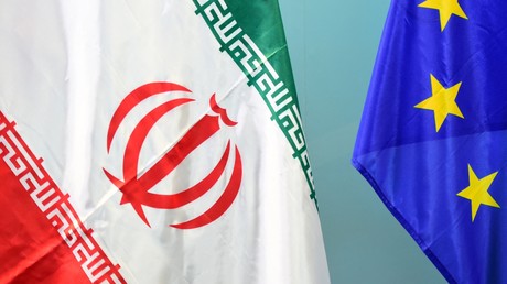 Les drapeaux de l'Iran et de l'Union européenne (image d'illustration).