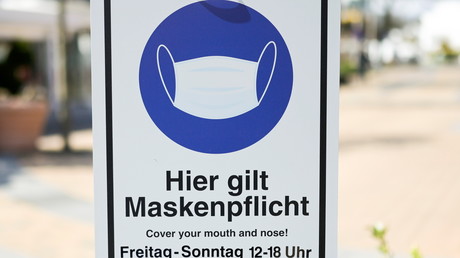 Une pancarte signalant l'obligation de port du masque (illustration).