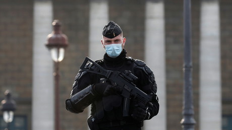 Un gendarme sécurise les abords de l'Assemblée nationale à Paris le 24 novembre 2020 (image d'illustration).