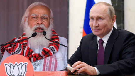 Le Premier ministre indien Narendra Modi et le président russe Vladimir Poutine (montage d'illustration).