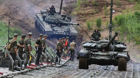 Un tank T-72 lors d'un exercice militaire en Russie (illustration).