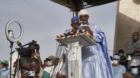 Choguel Kokalla Maiga lors d'un rassemblement à Bamako le 4 juin 2021