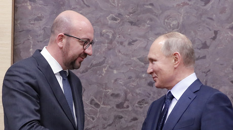 Le président de la Fédération de Russie Vladimir Poutine avec le Premier ministre belge Charles Michel le 31 janvier 2018 à Moscou (image d'illustration).