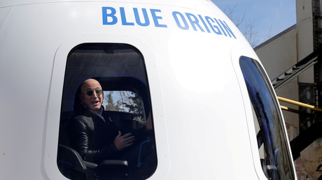 Le fondateur d'Amazon et de Blue Origin, Jeff Bezos, s'adressant aux médias le 5 juin au sujet de sa fusée (image d'illustration).
