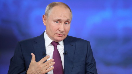 Vladimir Poutine lors de la ligne directe du 30 juin 2021.
