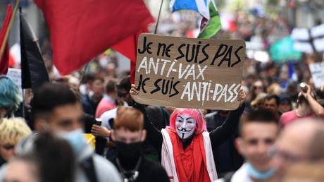 Manifestation contre le pass sanitaire à Brest, le 7 août 2021.