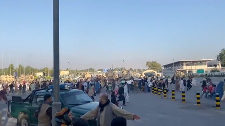 Cliché pris à  l'aéroport de Kaboul le 16 août 2021 (image d'illustration).