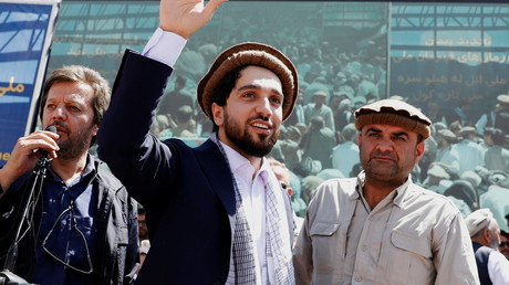 Ahmad Massoud, fils du commandant Massoud, lors d'un rassemblement à Bazarak, dans la province du Panchir (Afghanistan), le 5 septembre 2019.