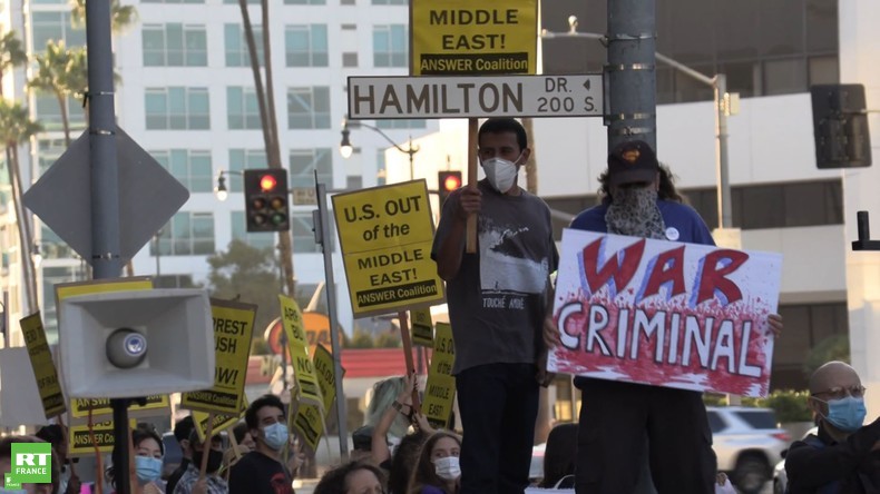 Etats-Unis : manifestation contre George W. Bush et l’intervention militaire en Irak