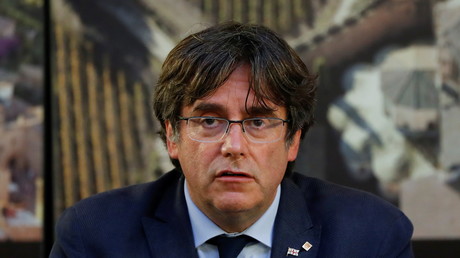 L'ancien chef du gouvernement catalan, Carles Puigdemont, lors d'une conférence de presse à Alghero, en Italie, le 26 septembre 2021 (image d'illustration).