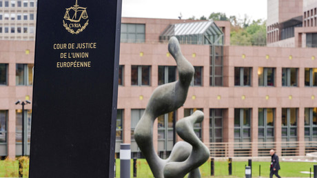 L'entrée de la Cour de justice de l'Union européenne (CJUE) qui abrite le Tribunal de l'UE, le 27 septembre 2021 à Luxembourg (image d'illustration).