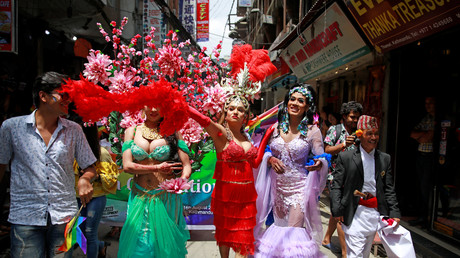 Cortège LGBT lors du festival de Gaijatra, à Katmandou au Népal, le 16 août 2019 (image d'illustration).