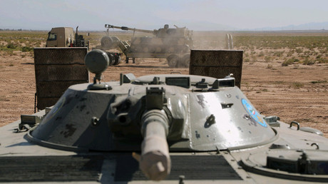Un char de l'armée iranienne lors d'une manœuvre, non loin de la frontière avec l'Azerbaïdjan, le 13 avril 2021 (image d'illustration)