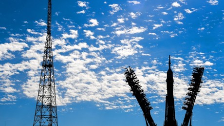 La fusée Soyouz contenant le vaisseau spatial destiné à l'équipage de la 66e expédition à destination de l'ISS au cosmodrome de Baïkonour (image d'illustration).