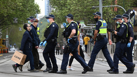 Des policiers à Melbourne, le 30 septembre 2021 (image d'illustration).