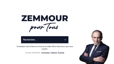 «Zemmour pour tous» : lancement d’un moteur de recherche recensant les déclarations du candidat