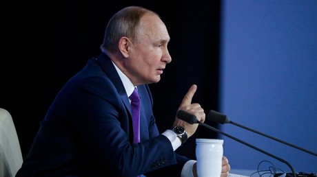 Vladimir Poutine, le 23 décembre lors de sa conférence de presse de fin d'année.