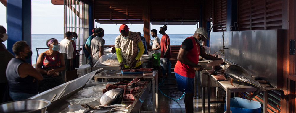 Pêcheurs à Bellefontaine, en Martinique.