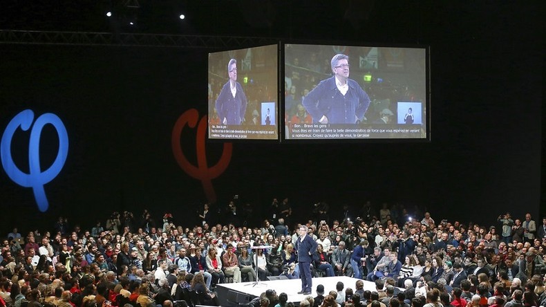 Jean-Luc Mélenchon lors d'un meeting en 2017