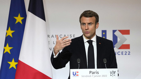 Emmanuel Macron s'exprime au cours d'une conférence de presse consacrée à la présidence française de l'UE,  le 7 janvier 2022 (image d'illustration).