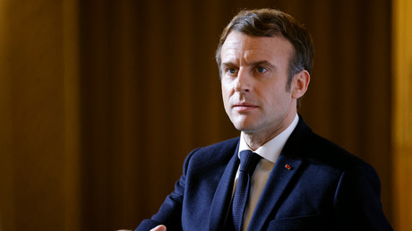 Le président de la République, Emmanuel Macron, lors de ses vœux du Nouvel an à la presse