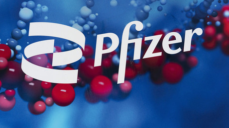 Le logo de Pfizer au siège de la société situé à New York (image d'illustration).