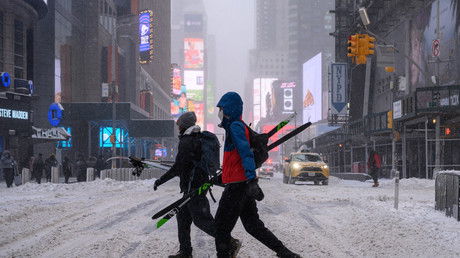 New York touchée par une tempête de neige le 29 janvier 2022