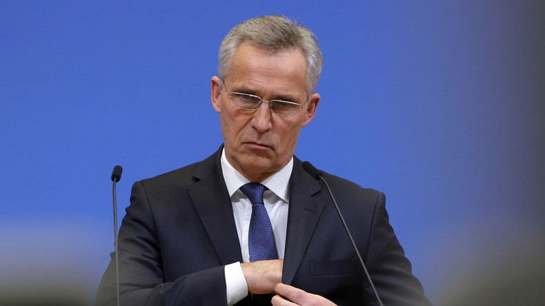 Le secrétaire général de l'OTAN, Jens Stoltenberg, prend la parole lors d'une conférence de presse le 22 février 2022 (image d'illustration).