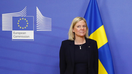 La Première ministre suédoise Magdalena Andersson à la Commission européenne à Bruxelles, Belgique, le 10 décembre 2021.