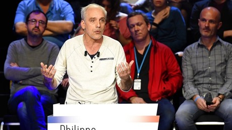 Philippe Poutou lors d'un débat organisé pour l'élection présidentielle de 2017