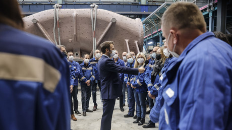 Emmanuel Macron, lors de sa visite à Belfort le 10 février