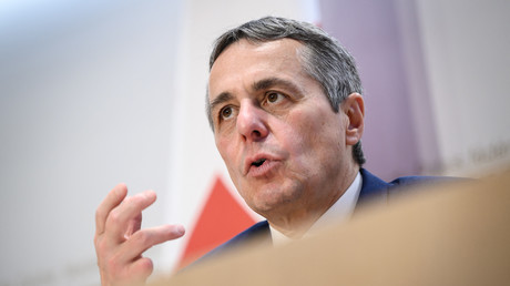 Ignazio Cassis, alors conseiller fédéral du département fédéral des affaires étrangères, à Berne le 8 décembre 2021