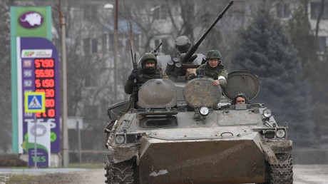 Militaires russes à Armyansk en Crimée, Russie, le 24 février 2022 (image d'illustration) (image d'illustration).