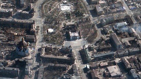 Une vue aérienne de la ville de Marioupol en Ukraine le 19 mars 2022 (image d'illustration).