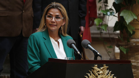 Jeanine Añez s'adresse à la nation au palais présidentiel de La Paz, en Bolivie, le 22 janvier 2020 (image d'illustration).