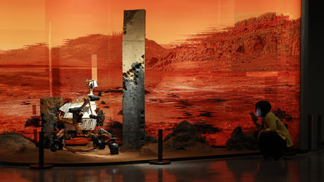 Une exposition, à Pékin, représentant un rover sur Mars, le 14 mai 2021 (image d'illustration).