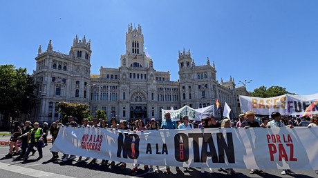 Manifestation contre l'OTAN à Madrid, le 26 juin.